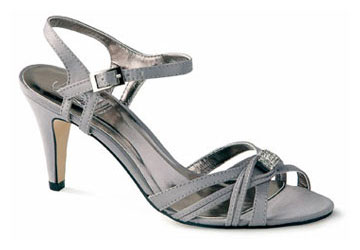pewter evening sandals