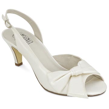 ivory satin slingback shoes