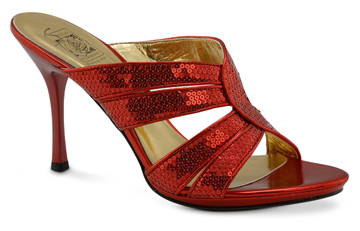 Bridal & Evening Shoes, Purses, Shoe Gems - VANESSA - Red Sequin Platform Slide AVAILABLE (B 