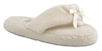 Plush Women's Ivory Plush Thong Slippers saugusshoes.com